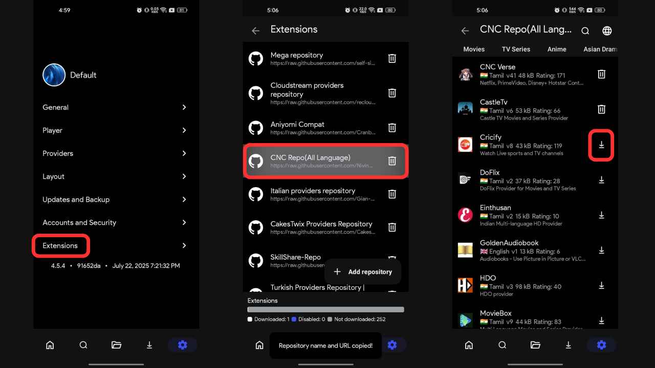 Install CloudStream Repositories and Extensions 3